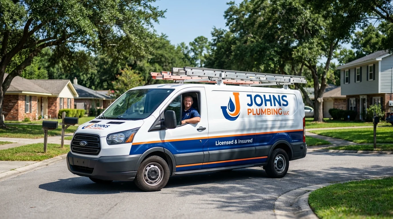 Johns Plumbing LLC service van in Valley Springs, CA