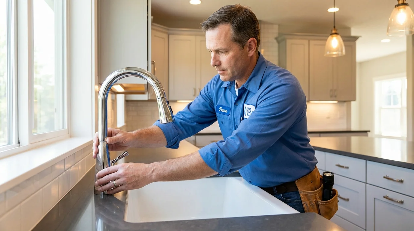 Kitchen faucet installation by Johns Plumbing LLC in Valley Springs