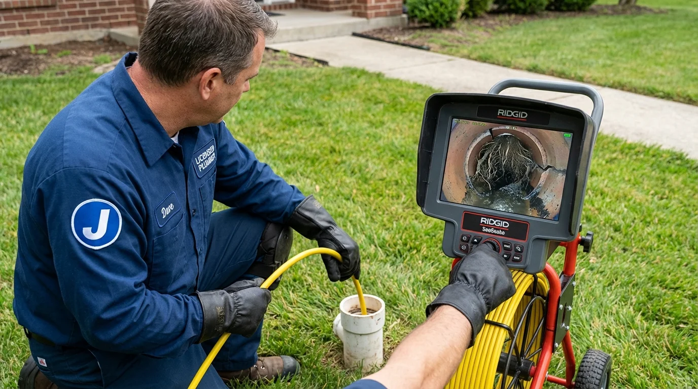 Sewer camera inspection being performed by Johns Plumbing LLC in Valley Springs